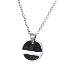 画像をギャラリービューアに読み込む, PSS1277 STAINLESS STEEL ROUND PENDANT WITH FORGED CARBON AAB CO..