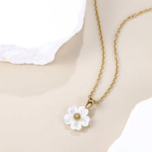 画像をギャラリービューアに読み込む, PSS1280 STAINLESS STEEL PENDANT WITH MOP FLOWER AAB CO..