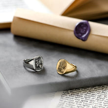 画像をギャラリービューアに読み込む, RSS1033 STAINLESS STEEL OVAL SIGNET RING AAB CO..