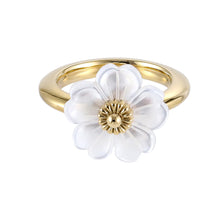 画像をギャラリービューアに読み込む, RSS1079 STAINLESS STEEL RING WITH MOP FLOWER AAB CO..