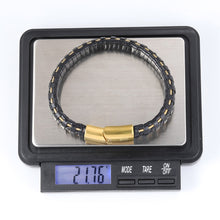 画像をギャラリービューアに読み込む, BSS635 STAINLESS STEEL LEATHER BRACELET AAB CO..
