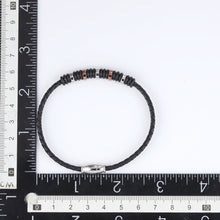 画像をギャラリービューアに読み込む, BSS639 STAINLESS STEEL LEATHER SILICON BRACELET AAB CO..
