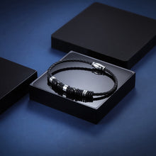 画像をギャラリービューアに読み込む, BSS641 STAINLESS STEEL LEATHER SILICON BRACELET AAB CO..
