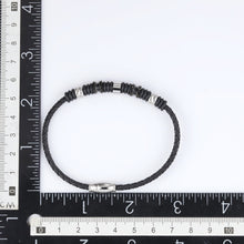 画像をギャラリービューアに読み込む, BSS641 STAINLESS STEEL LEATHER SILICON BRACELET AAB CO..
