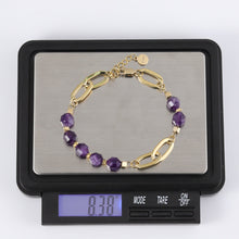 画像をギャラリービューアに読み込む, BSS857 STAINLESS STEEL BRACELET WITH NATURAL STONE AAB CO..
