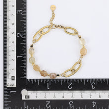 画像をギャラリービューアに読み込む, BSS857 STAINLESS STEEL BRACELET WITH NATURAL STONE AAB CO..
