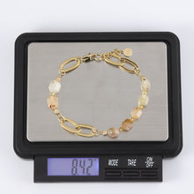 画像をギャラリービューアに読み込む, BSS857 STAINLESS STEEL BRACELET WITH NATURAL STONE AAB CO..
