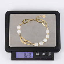 画像をギャラリービューアに読み込む, BSS857 STAINLESS STEEL BRACELET WITH NATURAL STONE AAB CO..
