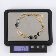 画像をギャラリービューアに読み込む, BSS857 STAINLESS STEEL BRACELET WITH NATURAL STONE AAB CO..
