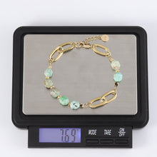 画像をギャラリービューアに読み込む, BSS857 STAINLESS STEEL BRACELET WITH NATURAL STONE AAB CO..
