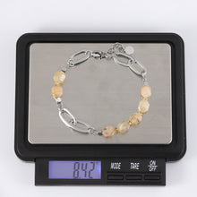 画像をギャラリービューアに読み込む, BSS857 STAINLESS STEEL BRACELET WITH NATURAL STONE AAB CO..
