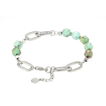 画像をギャラリービューアに読み込む, BSS857 STAINLESS STEEL BRACELET WITH NATURAL STONE AAB CO..
