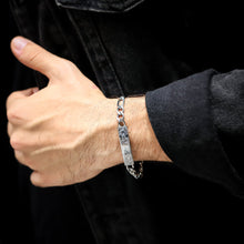 画像をギャラリービューアに読み込む, BSS903 DAMASCUS STEEL BRACELET WITH ID PLATE AAB CO..
