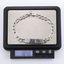 画像をギャラリービューアに読み込む, BSS903 DAMASCUS STEEL BRACELET WITH ID PLATE AAB CO..
