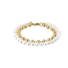 画像をギャラリービューアに読み込む, BSS906 STAINLESS STEEL BRACELET WITH SHELL PEARL AAB CO..
