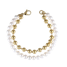 画像をギャラリービューアに読み込む, BSS906 STAINLESS STEEL BRACELET WITH SHELL PEARL AAB CO..
