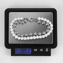 画像をギャラリービューアに読み込む, BSS906 STAINLESS STEEL BRACELET WITH SHELL PEARL AAB CO..
