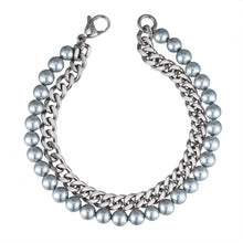 画像をギャラリービューアに読み込む, BSS929 STAINLESS STEEL BRACELET WITH SHELL PEARL AAB CO..
