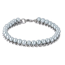 画像をギャラリービューアに読み込む, BSS929 STAINLESS STEEL BRACELET WITH SHELL PEARL AAB CO..
