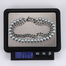 画像をギャラリービューアに読み込む, BSS929 STAINLESS STEEL BRACELET WITH SHELL PEARL AAB CO..
