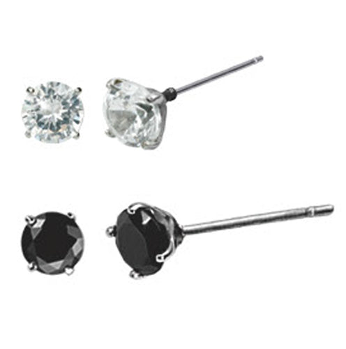 ESJ05 STAINLESS STEEL EAR STUDS CZ AAB CO..