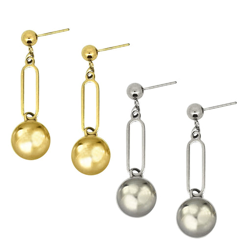 ESS675 STAINLESS STEEL EARRING WITH BALL AAB CO..