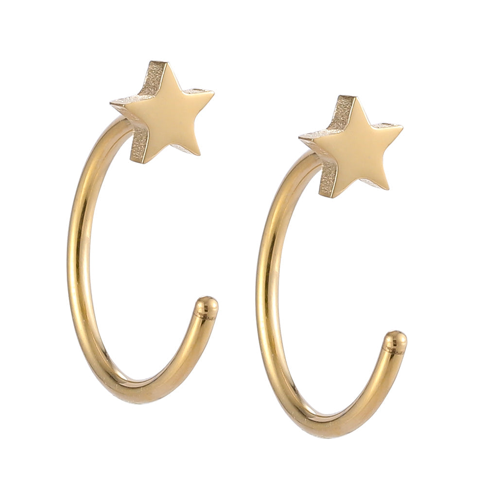 ESS705 STAINLESS STEEL EARRING WITH STAR SHAPE AAB CO..