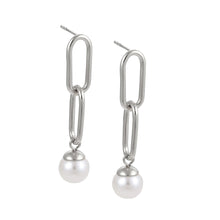 画像をギャラリービューアに読み込む, ESS718 STAINLESS STEEL EARRING WITH SHELL PEARL AAB CO..
