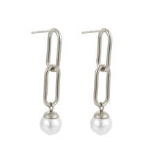 画像をギャラリービューアに読み込む, ESS718 STAINLESS STEEL EARRING WITH SHELL PEARL AAB CO..
