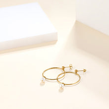 画像をギャラリービューアに読み込む, ESS720 STAINLESS STEEL EARRING WITH PEARL AAB CO..
