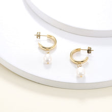 画像をギャラリービューアに読み込む, ESS721 STAINLESS STEEL EARRING WITH PEARL AAB CO..
