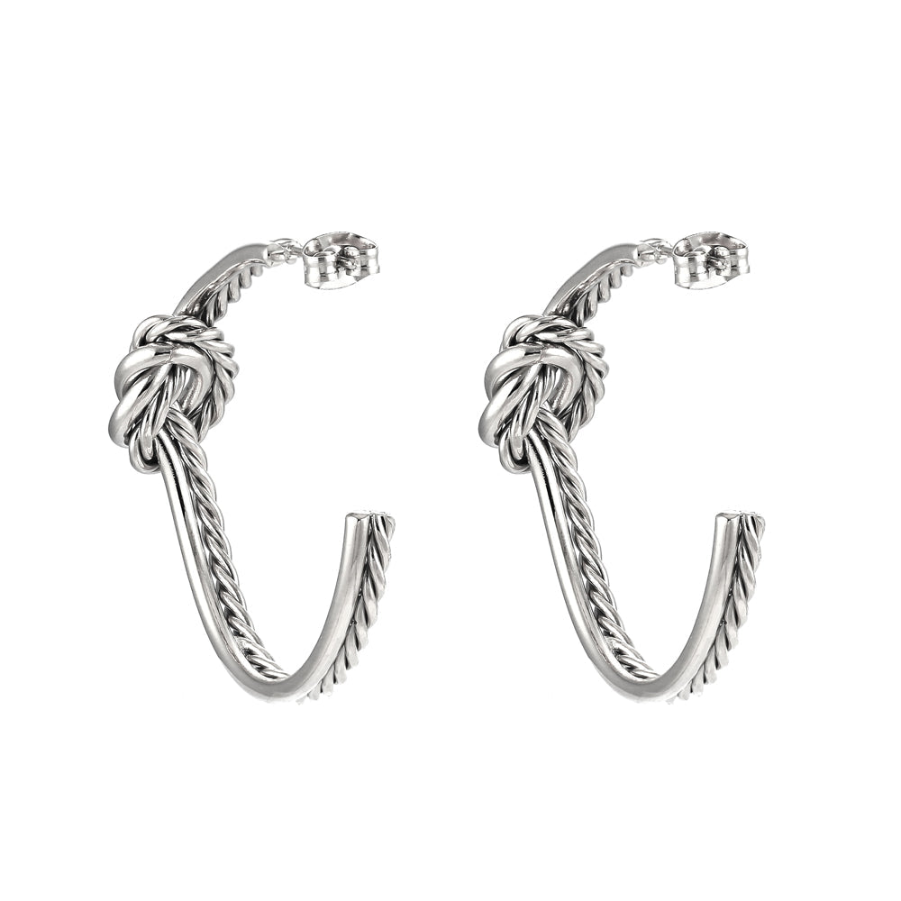 ESS726 STAINLESS STEEL TWISTED EARRING AAB CO..