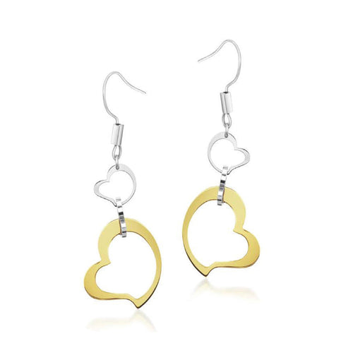 EXER105C STAINLESS STEEL EARRING FEELINGS HEART DROPS INORI AAB CO..