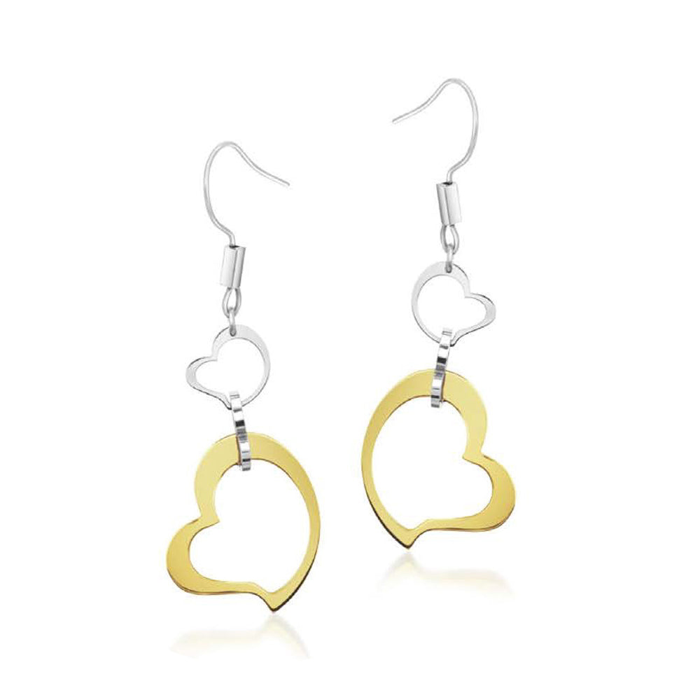 EXER105C STAINLESS STEEL EARRING FEELINGS HEART DROPS INORI AAB CO..