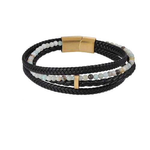 MBSS125 Faux Leather Bracelet with Stone AAB CO..