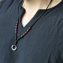 画像をギャラリービューアに読み込む, MNSS19 BEAD NECKLACE WITH STAINLESS STEEL RING AAB CO..
