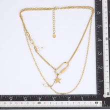 画像をギャラリービューアに読み込む, MNSS23 STAINLESS STEEL MULTI CHAIN NECKLACE WITH PEARL AAB CO..
