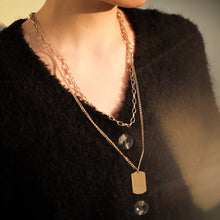 画像をギャラリービューアに読み込む, MNSS27 STAINLESS STEEL MULTI CHAIN NECKLACE WITH DOG TAG AAB CO..
