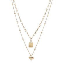 画像をギャラリービューアに読み込む, MNSS29 STAINLESS STEEL MULTI CHAIN NECKLACE WITH HEART AAB CO..
