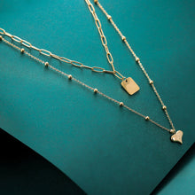 画像をギャラリービューアに読み込む, MNSS29 STAINLESS STEEL MULTI CHAIN NECKLACE WITH HEART AAB CO..
