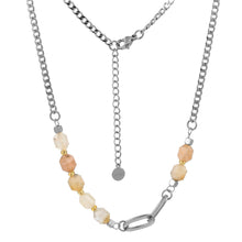 画像をギャラリービューアに読み込む, NSS780 STAINLESS STEEL NECKLACE WITH NATURAL STONE AAB CO..
