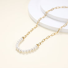 画像をギャラリービューアに読み込む, NSS796 STAINLESS STEEL NECKLACE WITH SHELL PEARL AAB CO..
