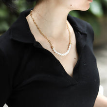 画像をギャラリービューアに読み込む, NSS796 STAINLESS STEEL NECKLACE WITH SHELL PEARL AAB CO..
