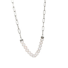 画像をギャラリービューアに読み込む, NSS796 STAINLESS STEEL NECKLACE WITH SHELL PEARL AAB CO..
