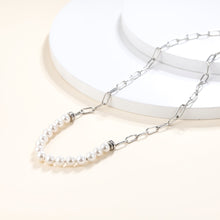 画像をギャラリービューアに読み込む, NSS796 STAINLESS STEEL NECKLACE WITH SHELL PEARL AAB CO..
