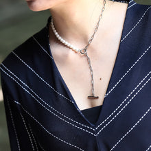 画像をギャラリービューアに読み込む, NSS797 STAINLESS STEEL NECKLACE WITH SHELL PEARL AAB CO..
