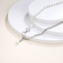 画像をギャラリービューアに読み込む, NSS798 STAINLESS STEEL NECKLACE WITH PEARL AAB CO..
