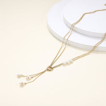 画像をギャラリービューアに読み込む, NSS800 STAINLESS STEEL NECKLACE WITH PEARL AAB CO..
