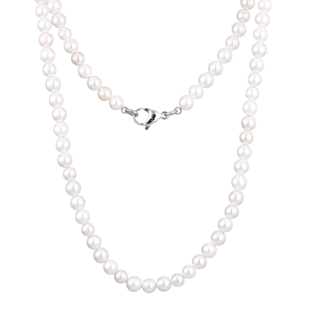 NSS861 STAINLESS STEEL NECKLACE WITH SHELL PEARL AAB CO..