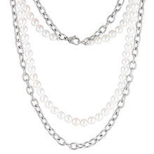 画像をギャラリービューアに読み込む, NSS862 STAINLESS STEEL NECKLACE WITH SHELL PEARL AAB CO..
